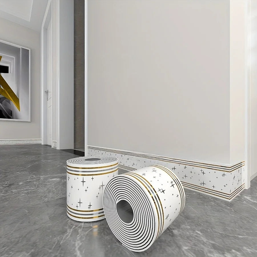 Self-Adhesive Skirting Board Stickers - Waterproof Wall Border Trim (10-Pack)