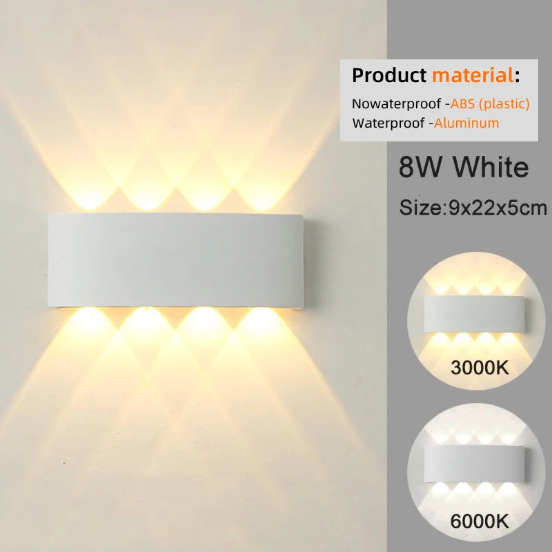 Modern LED Wall Sconces - Up Down Indoor/Outdoor Wall Mount Lights for Living Room & Hallway
