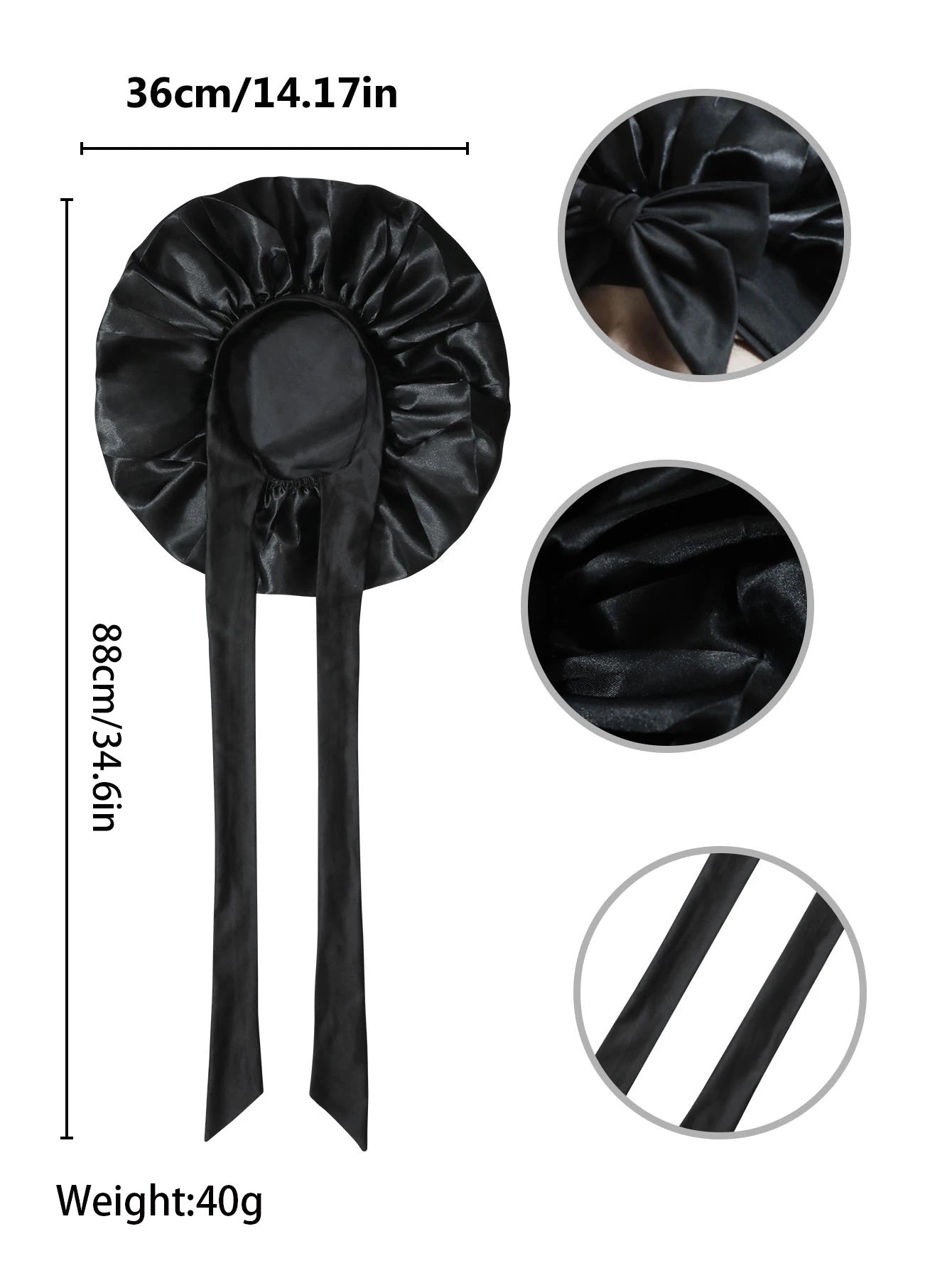 Satin Sleep Bonnet - Silk Hair Cap for Curly & Natural Hair
