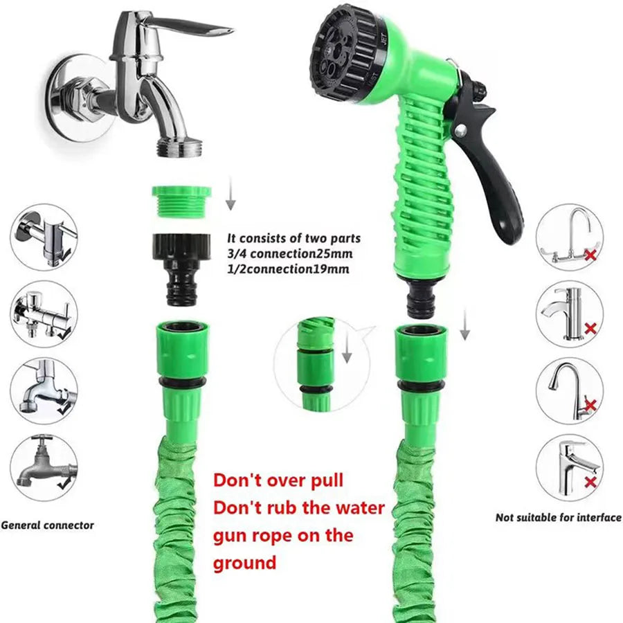 Expandable Garden Hose with Spray Nozzle