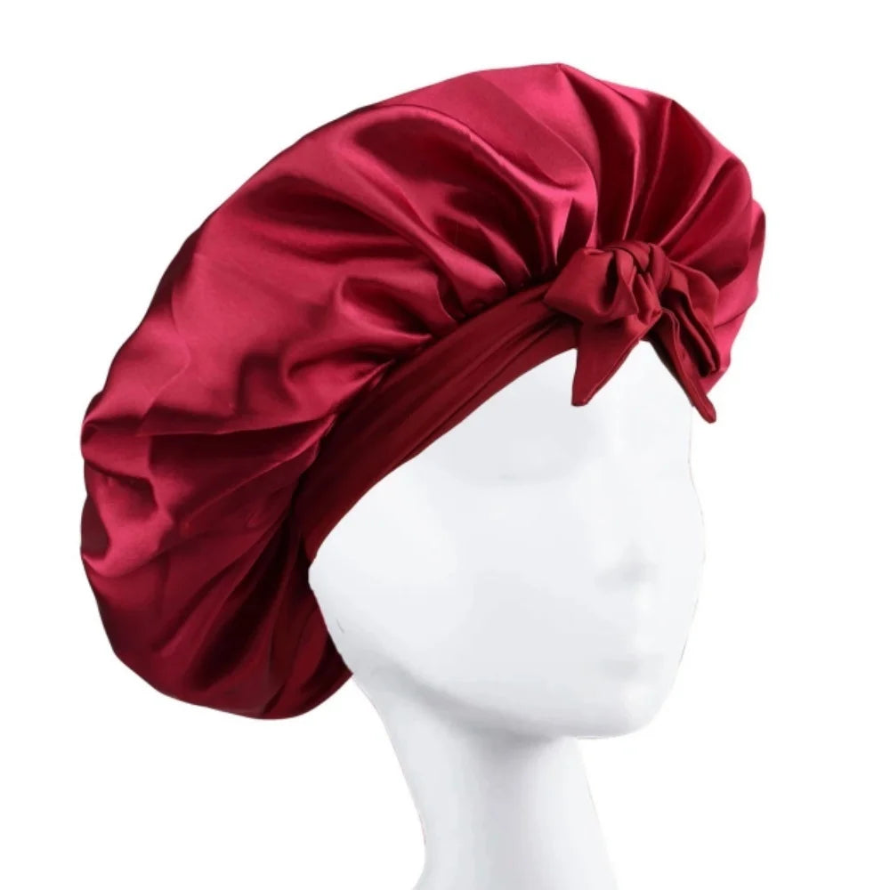 Satin Sleep Bonnet - Silk Hair Cap for Curly & Natural Hair
