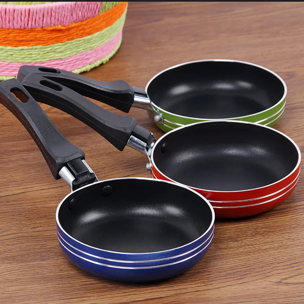 Non-Stick Mini Frying Pan Set - 12cm/14cm/16cm Steel Cookware