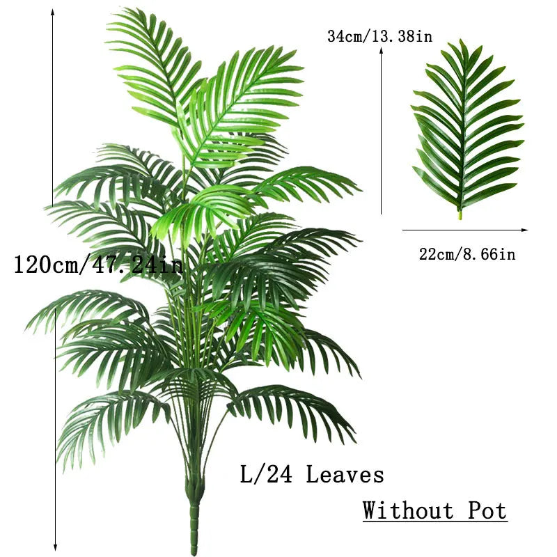 Large Artificial Palm Tree - Tropical Fake Plant for Home & Garden Decor (90-120cm)