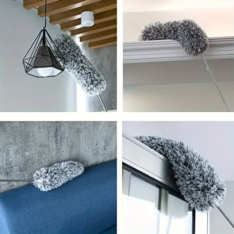 Multifunctional Retractable Duster - Bendable Head for High Ceilings, Furniture & Car Cleaning