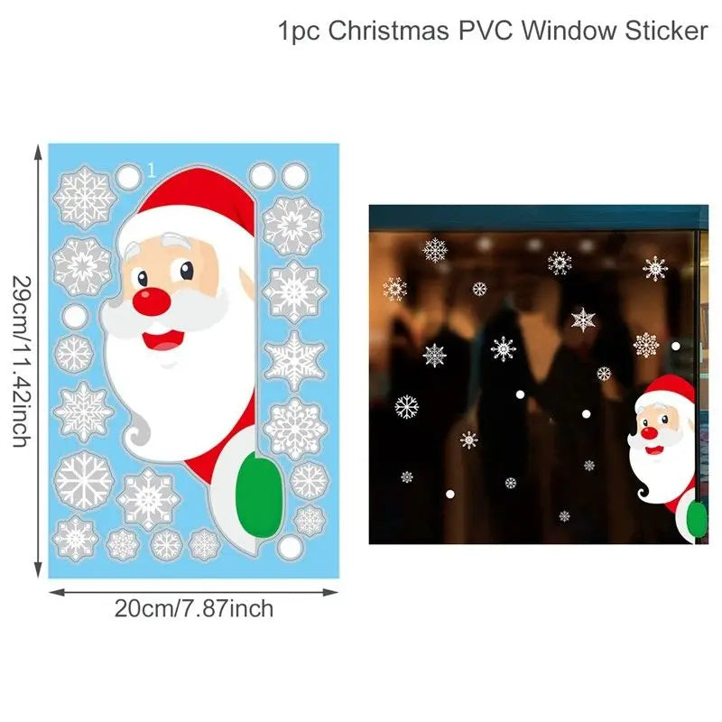 Christmas Window Stickers - Festive Holiday Decals for Home & Kids Room