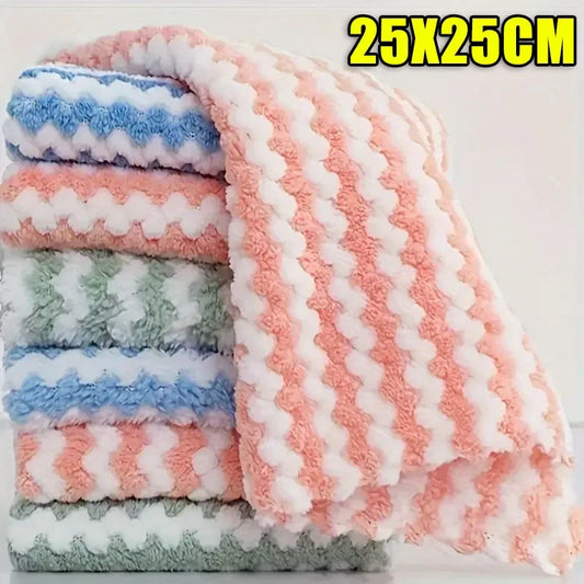Super Absorbent Coral Fleece Dish Cloths – Reusable Kitchen Cleaning Towels