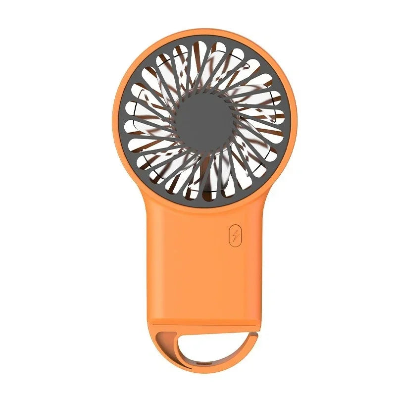 3-in-1 Foldable Mini Fan - Handheld, Desktop & Hook Mount with USB Charging