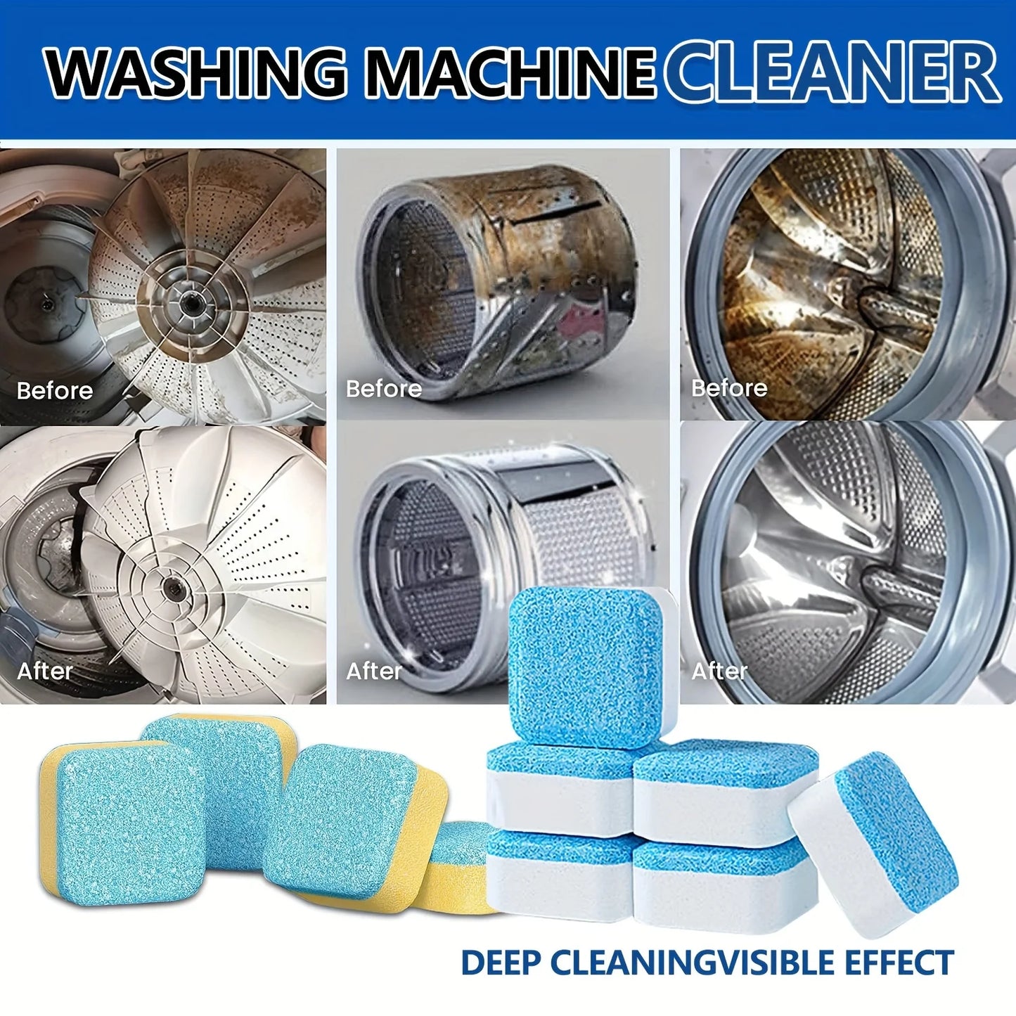Washing Machine Cleaner Tablets - Lemon Scent
