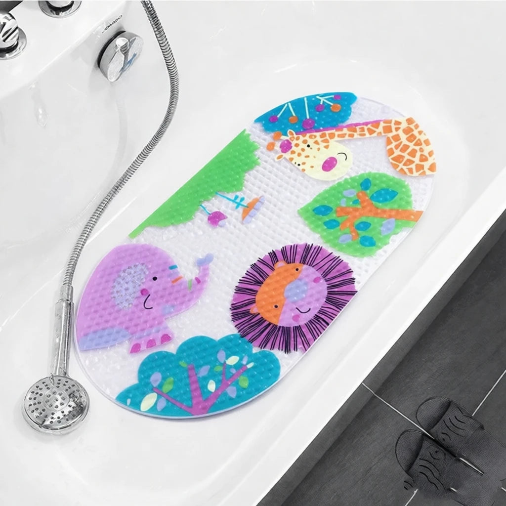 Non-Slip Shower Mat with Suction Cups - Cute Cartoon Bath Mat