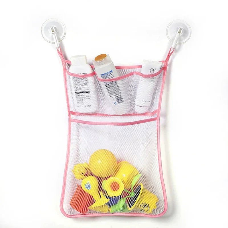 Kids Bath Toy Storage Bag — Waterproof Mesh Hanging Organizer with Cute Animal Prints