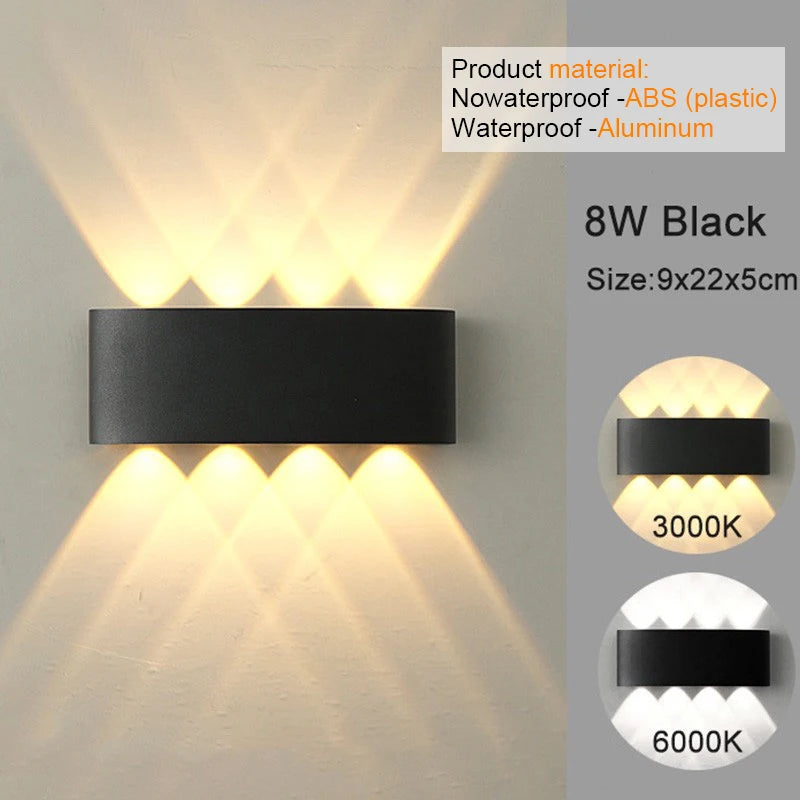 Modern LED Wall Sconces - Up Down Indoor/Outdoor Wall Mount Lights for Living Room & Hallway