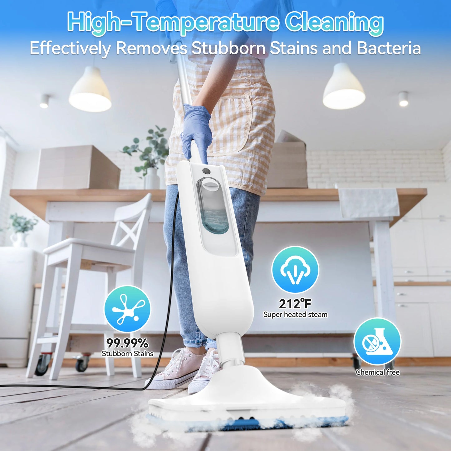 INSE F2 Steam Mop — 6-in-1 High-Temperature Steam Cleaner for Floors, Carpet & Kitchen