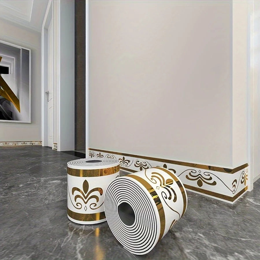 Self-Adhesive Skirting Board Stickers - Waterproof Wall Border Trim (10-Pack)