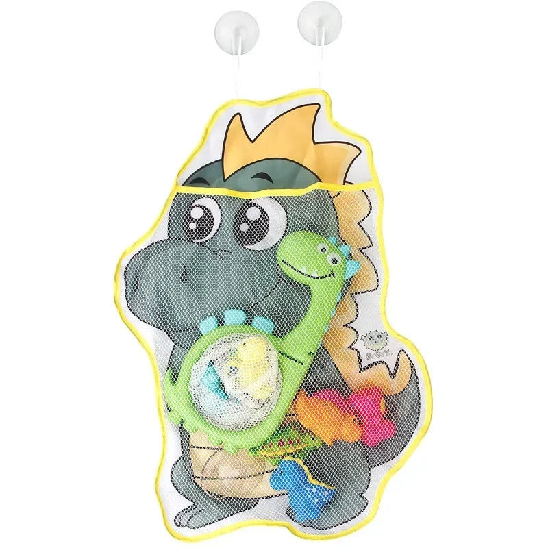 Kids Bath Toy Storage Bag — Waterproof Mesh Hanging Organizer with Cute Animal Prints