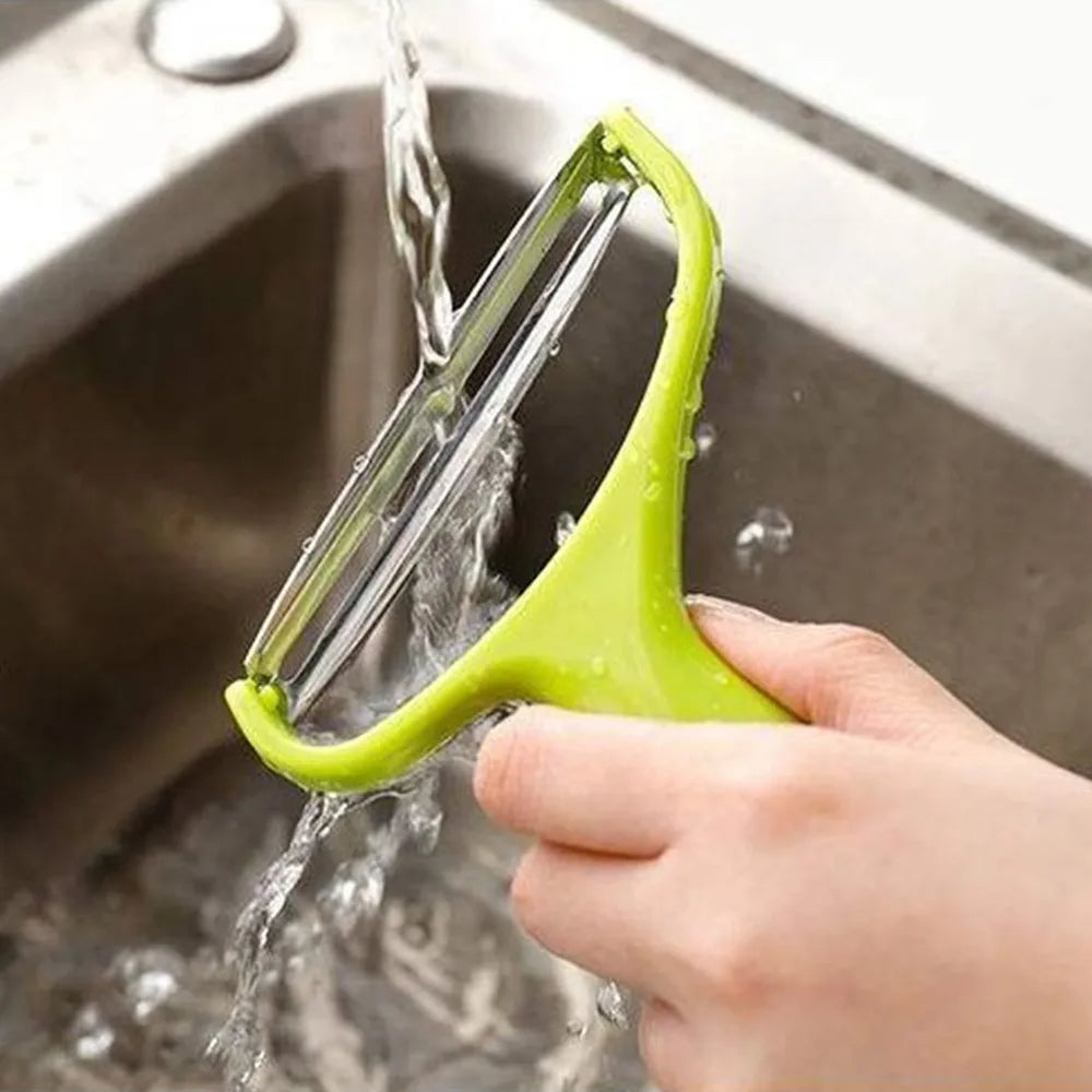 Stainless Steel Vegetable Peeler - Wide Mouth Multi-Purpose Grater & Slicer for Kitchen