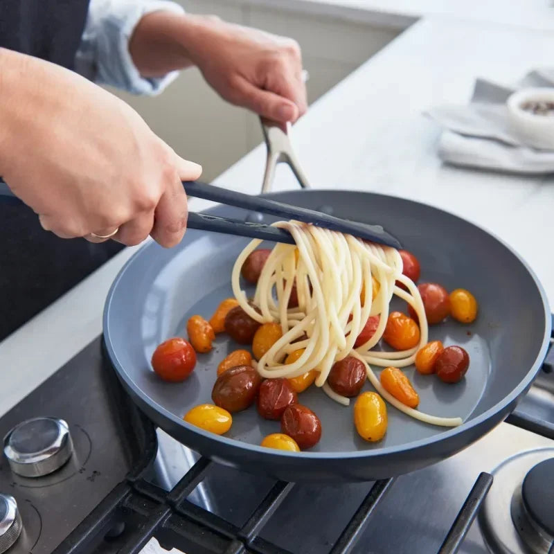2-in-1 Nylon Flip Tongs with Egg Spatula & Steak Turner - Multi-Function Kitchen Tool