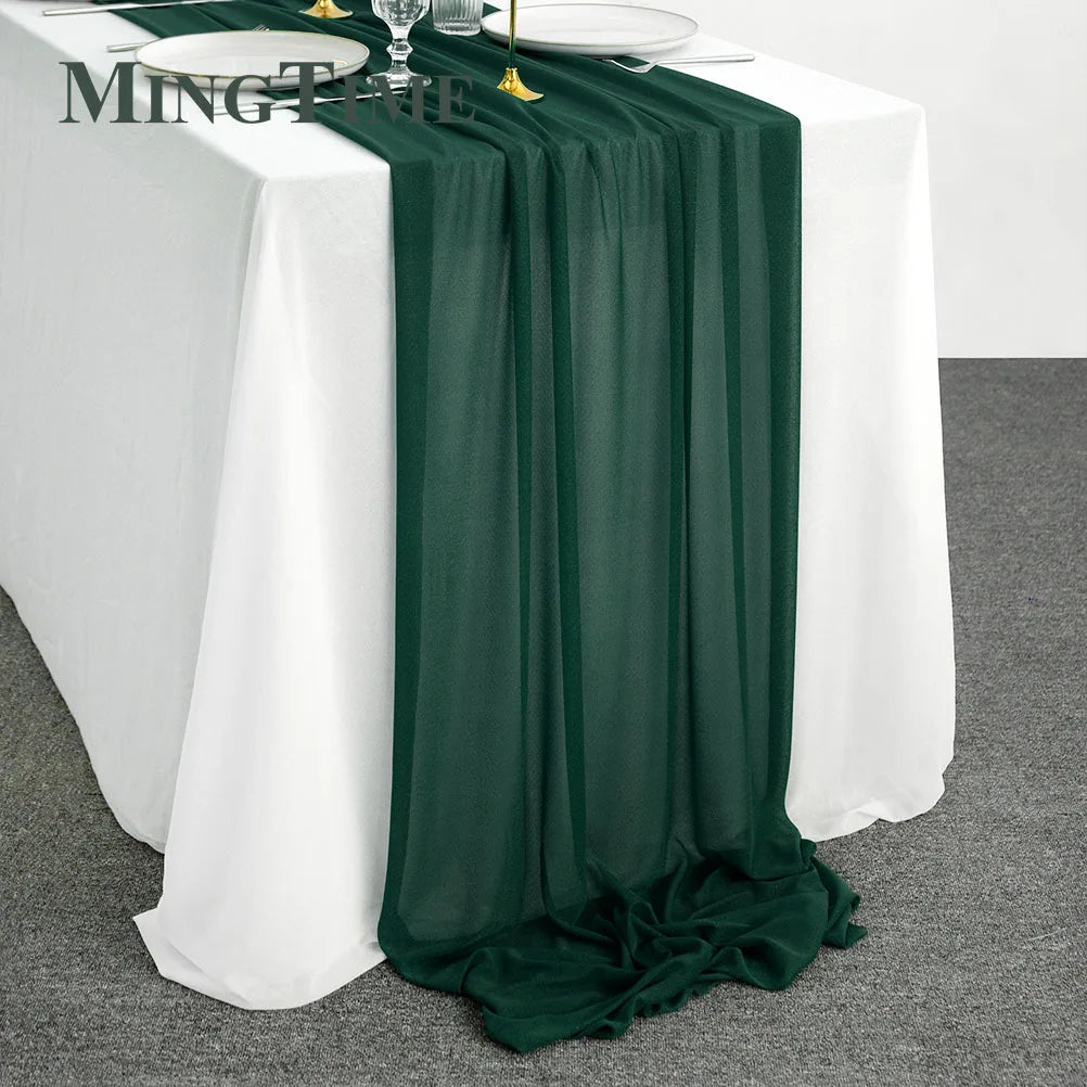 Elegant Chiffon Table Runner for Weddings, Parties & Home Decor