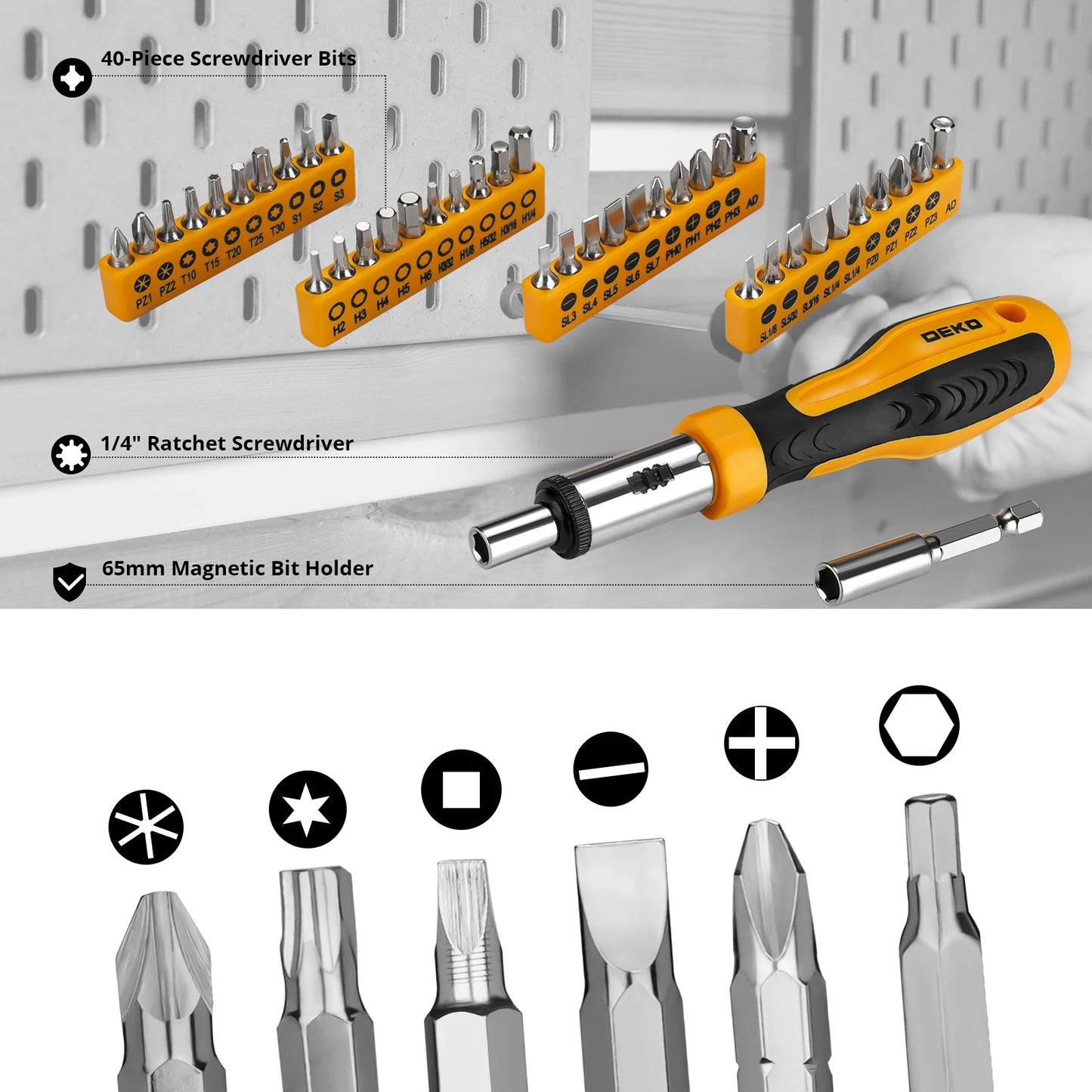 DEKO 228-Piece Home & Auto Repair Tool Set with Storage Case