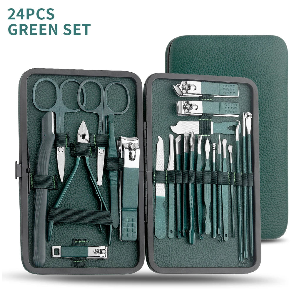 Stainless Steel Nail Clipper Set - Professional Manicure & Pedicure Tool Kit (7/13/24 Pieces)