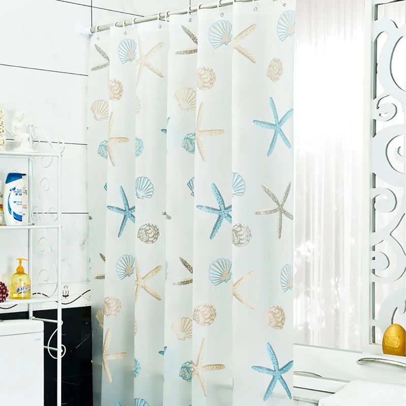 Waterproof Bathroom Shower Curtain - 180x200cm with 12 Hooks