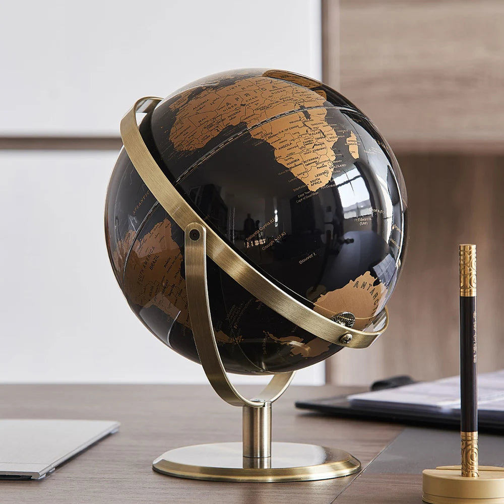 Retro World Globe - Educational Desk Décor for Kids Learning & Geography Study
