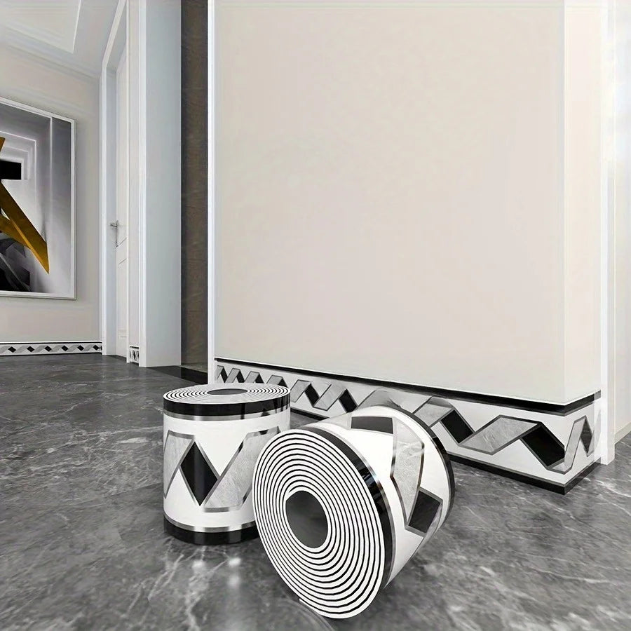 Self-Adhesive Skirting Board Stickers - Waterproof Wall Border Trim (10-Pack)