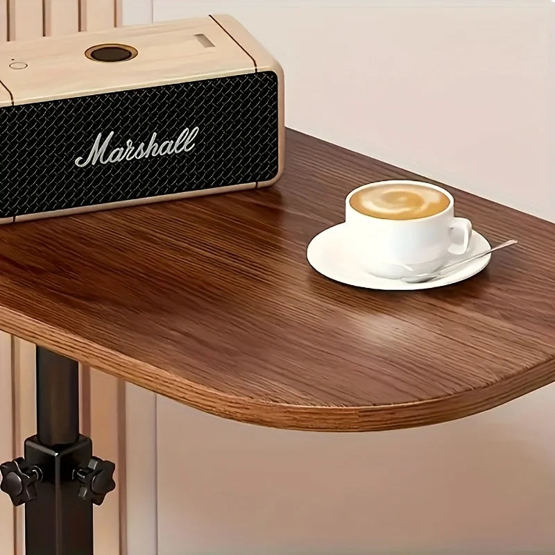 Adjustable Height Table - Portable Wooden Tabletop Sofa Side Table for Coffee, Office & Outdoor Use