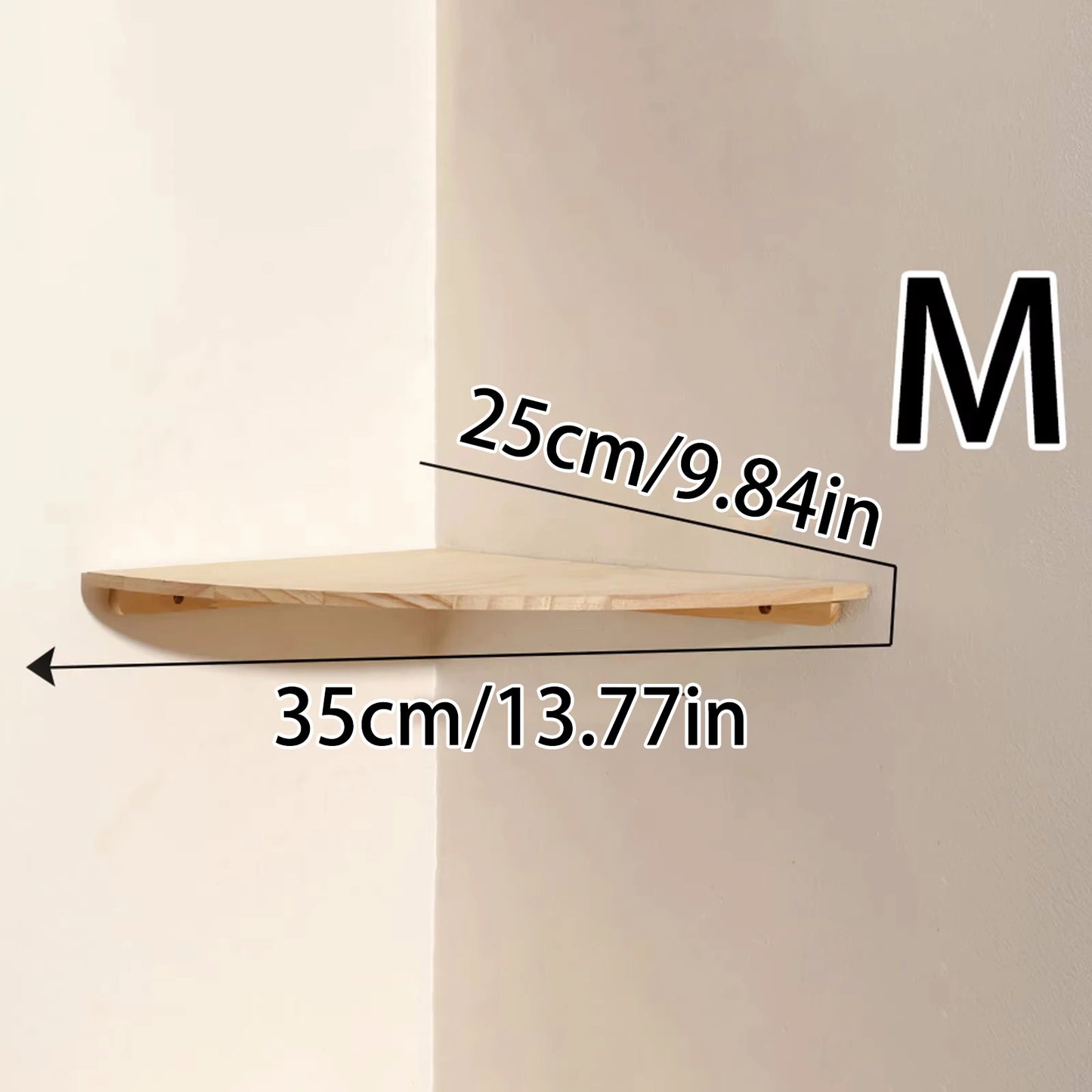 3-Tier Wooden Corner Floating Shelf