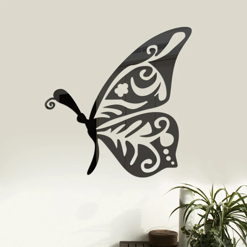 3D Mirror Wall Stickers - Removable Acrylic Letter Decals for Home Décor