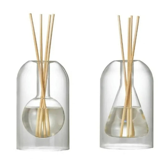 Glass Aromatherapy Reed Diffuser Bottle - Elegant Home Fragrance Decor (130ml/200ml)