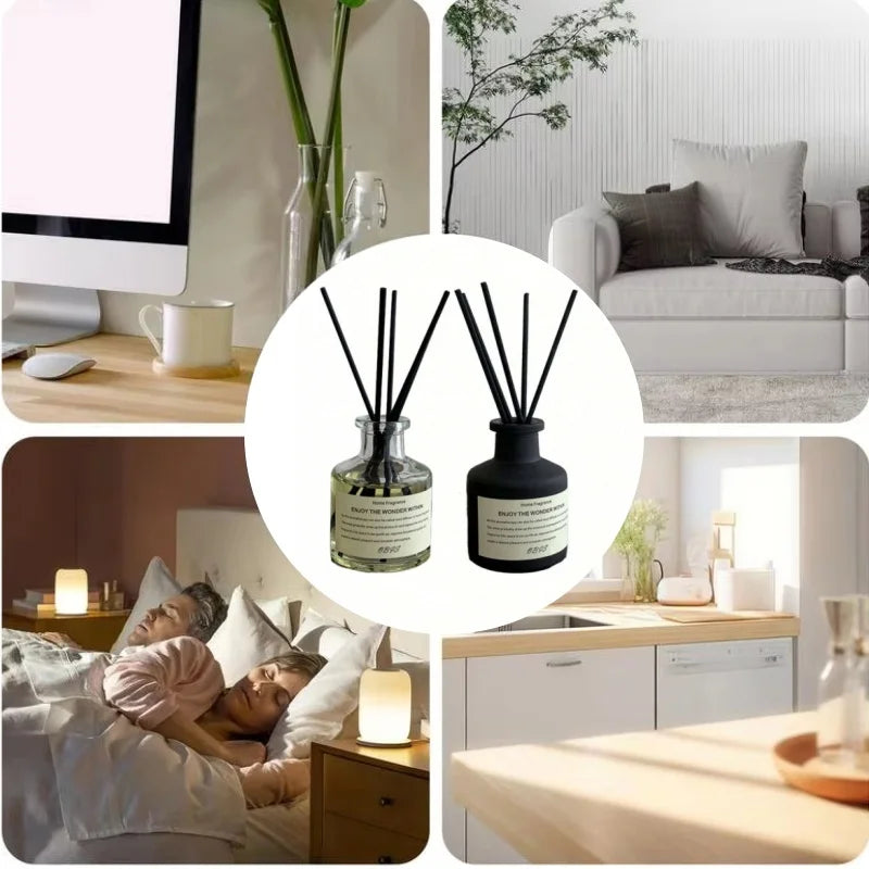 50ml Flameless Reed Diffuser - Freesia Jasmine Fragrance Oil for Home & Room Air Freshener