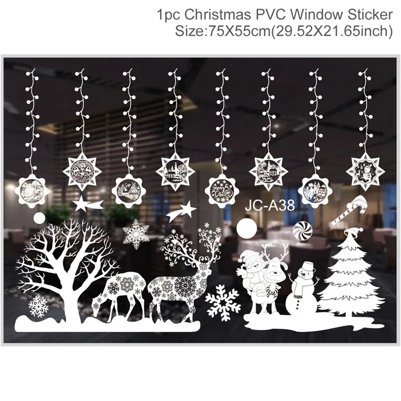 Christmas Window Stickers - Festive Holiday Decals for Home & Kids Room