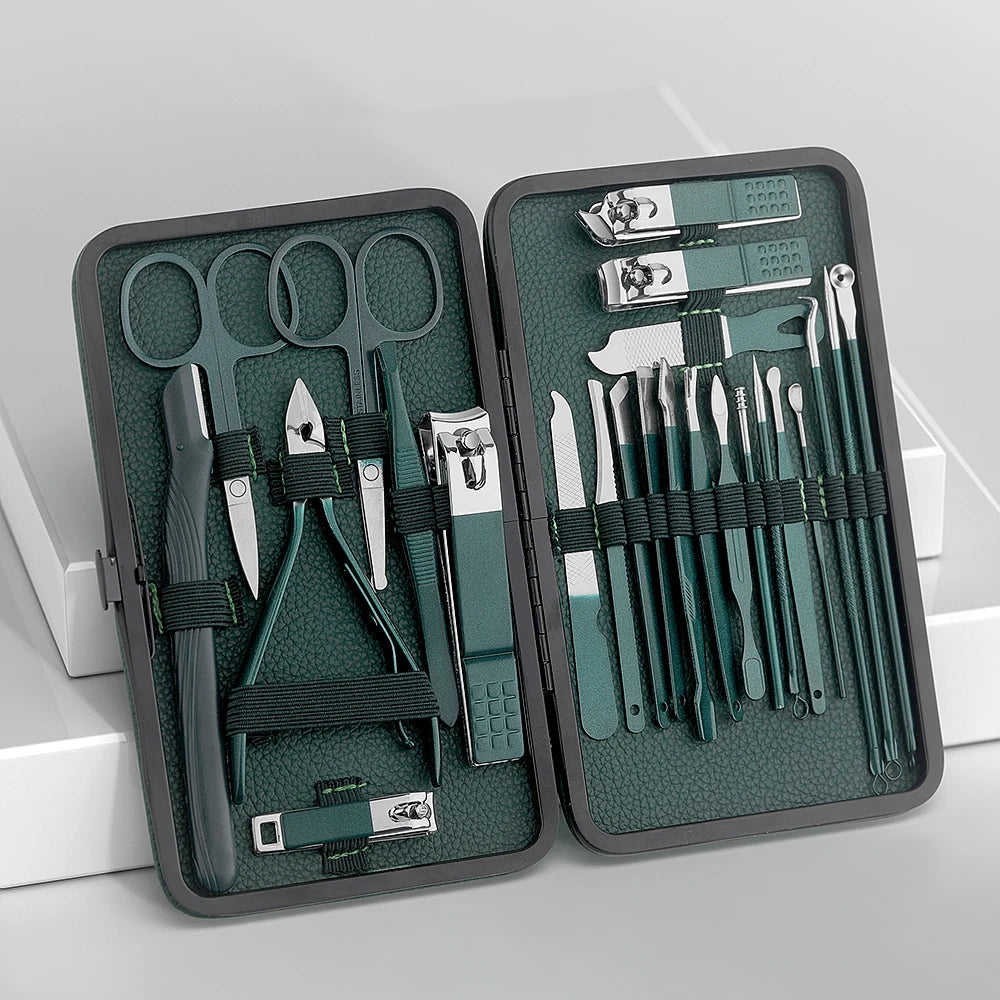 Stainless Steel Nail Clipper Set - Professional Manicure & Pedicure Tool Kit (7/13/24 Pieces)