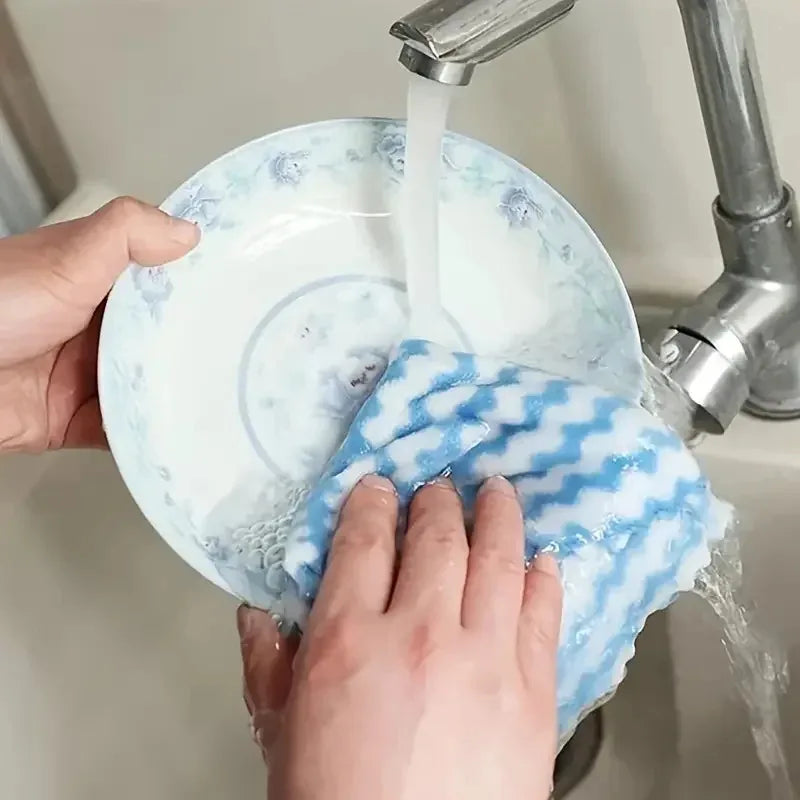 Super Absorbent Coral Fleece Dish Cloths – Reusable Kitchen Cleaning Towels