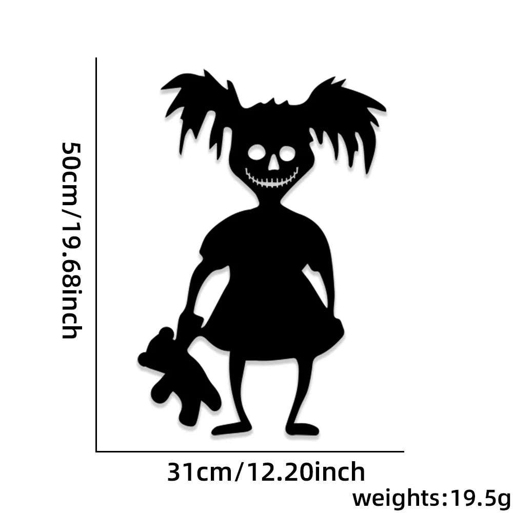 Halloween Window Clings & Door Stickers - Spooky Skeleton, Pumpkin & Witch Decor Set