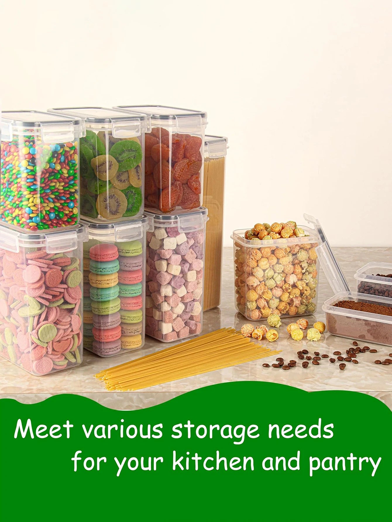 42-Piece Airtight Food Storage Container Set with Lids & Labels — Pantry Organizer for Flour, Sugar, Grains & More