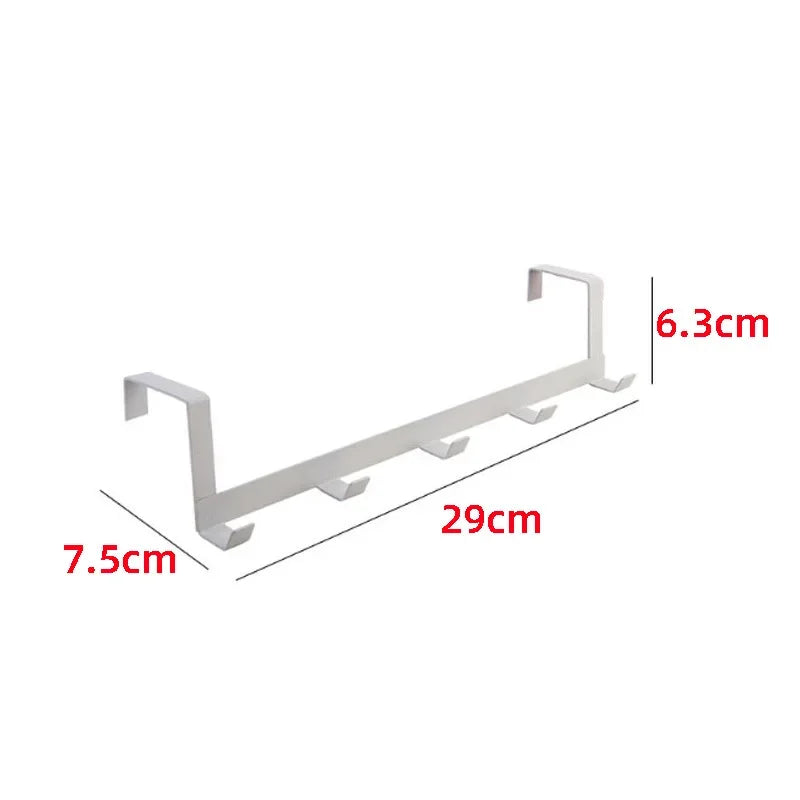 Over-The-Door Hooks - 5-Hook Storage Rack for Clothes, Coats, Hats & Towels