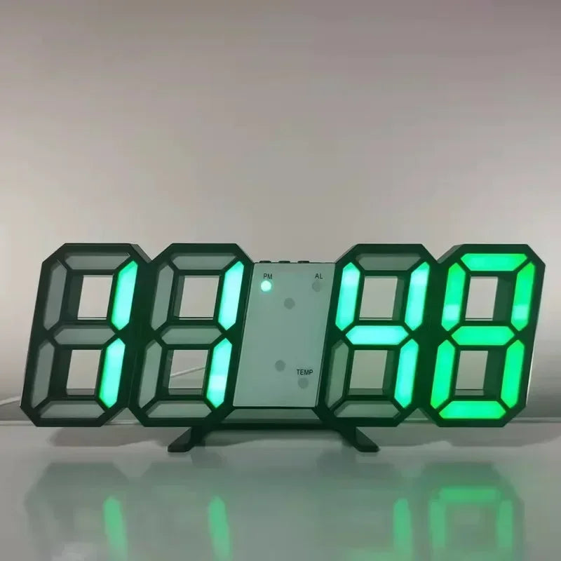 Digital LED Wall Clock - Modern Electronic Display with Alarm for Home & Office