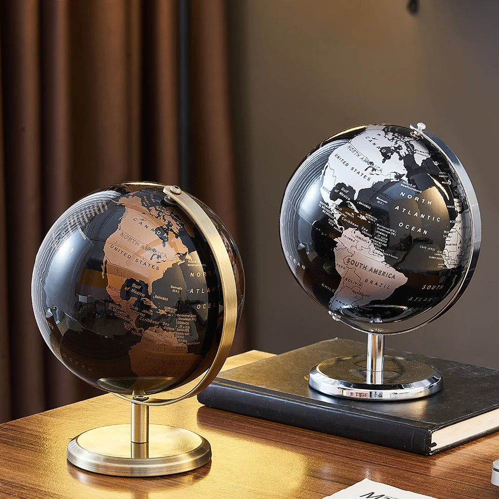 Retro World Globe - Educational Desk Décor for Kids Learning & Geography Study