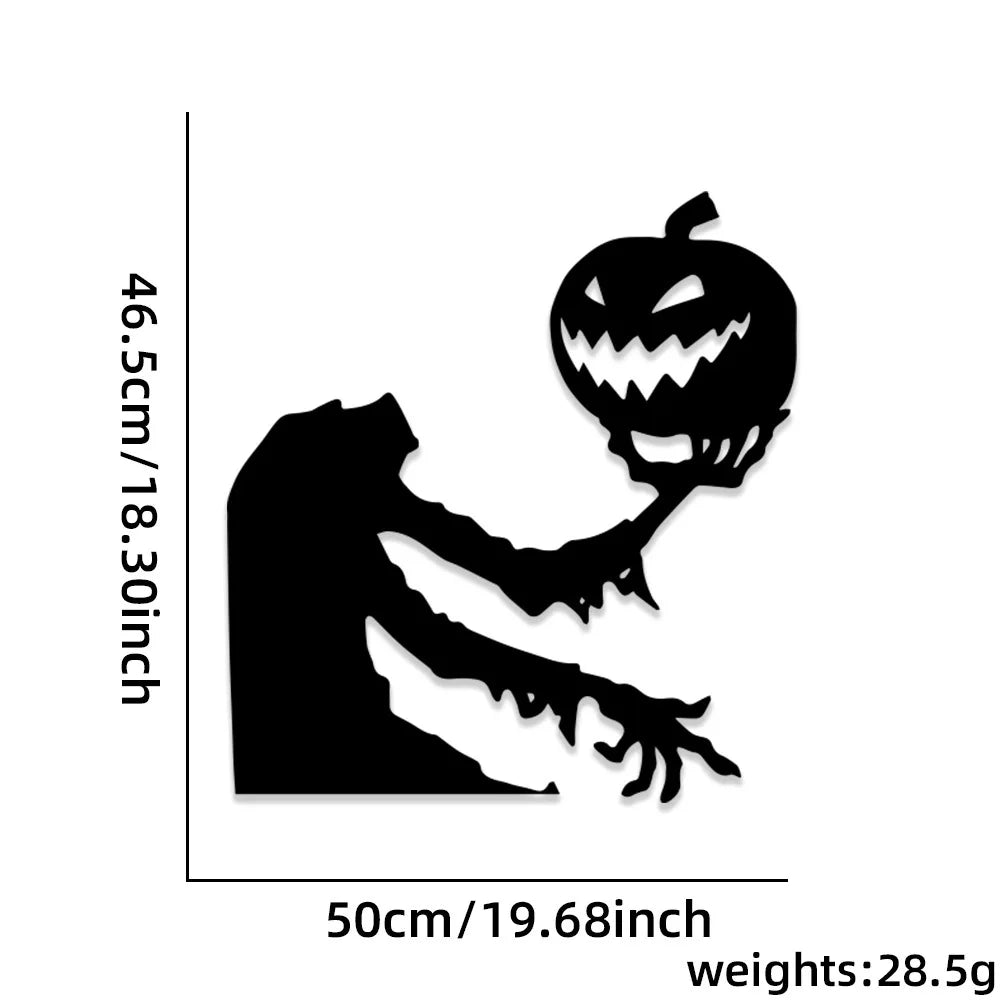 Halloween Window Clings & Door Stickers - Spooky Skeleton, Pumpkin & Witch Decor Set