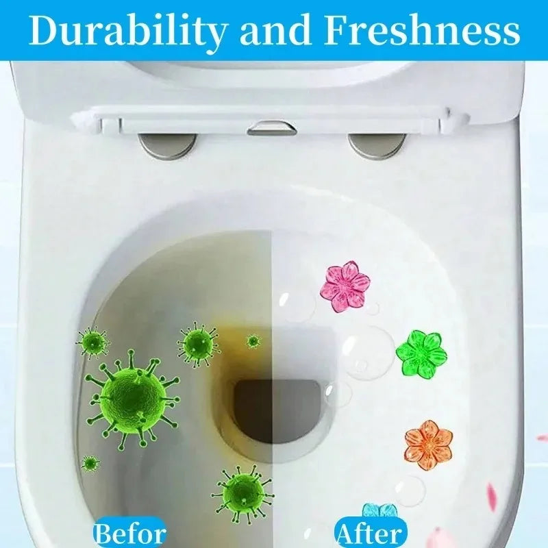 Rainbow Flower Toilet Bowl Cleaner Sticks Color Deodorizing Gel Dissolving Tablets
