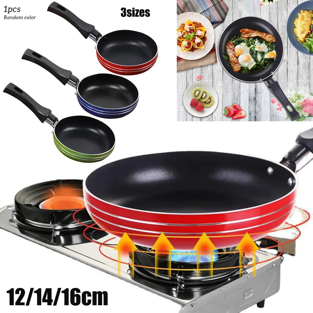 Non-Stick Mini Frying Pan Set - 12cm/14cm/16cm Steel Cookware