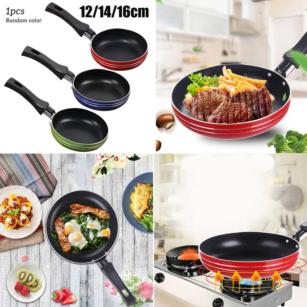 Non-Stick Mini Frying Pan Set - 12cm/14cm/16cm Steel Cookware