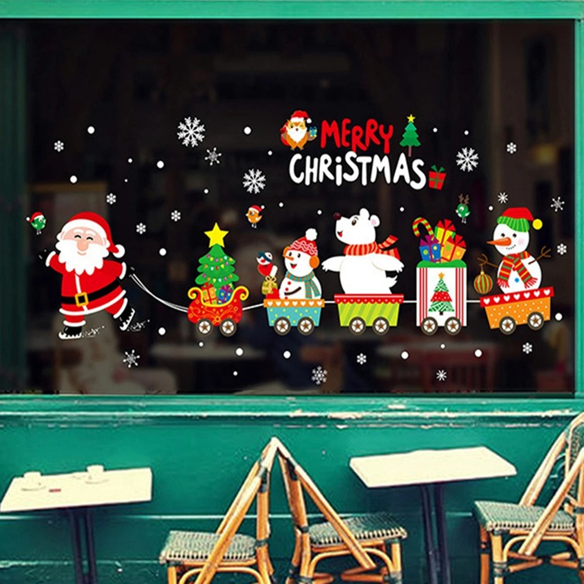 Christmas Window Stickers - Festive Holiday Decals for Home & Kids Room