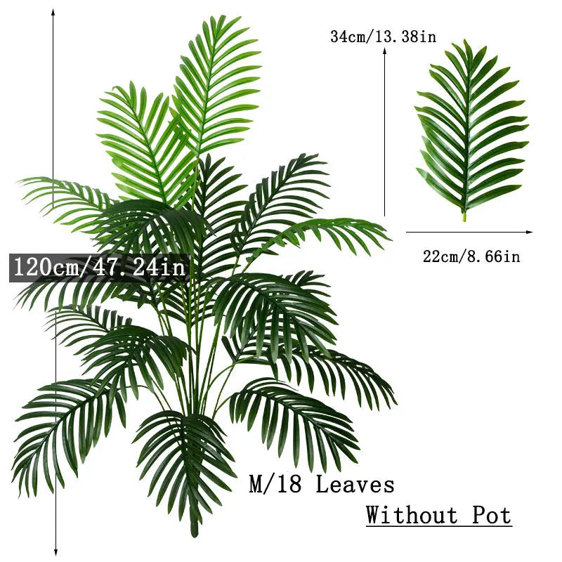 Large Artificial Palm Tree - Tropical Fake Plant for Home & Garden Decor (90-120cm)