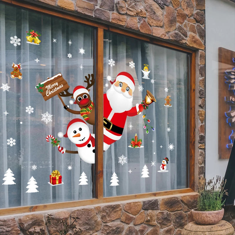 Christmas Window Stickers - Festive Holiday Decals for Home & Kids Room
