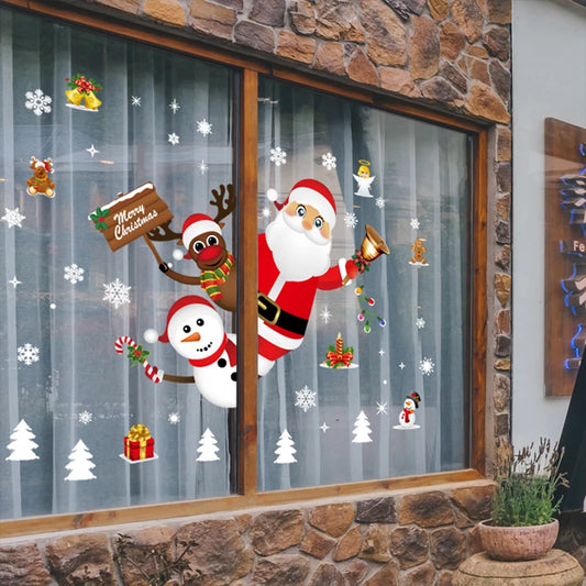 Christmas Window Stickers - Festive Holiday Decals for Home & Kids Room