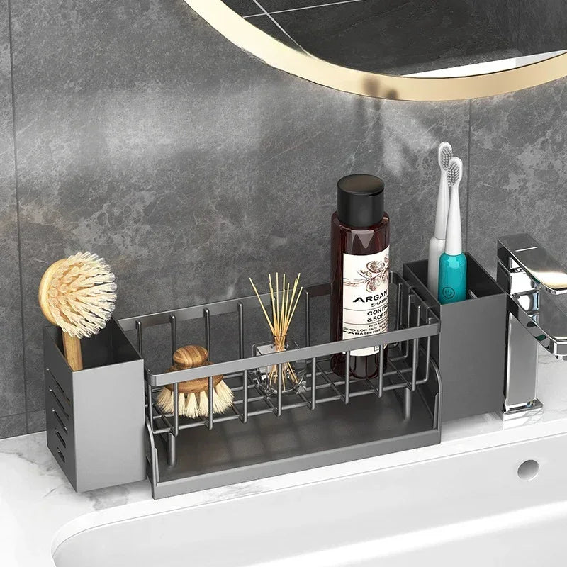 Self-Draining Sink Organizer - Keep Sponges & Soap Dry and Organized