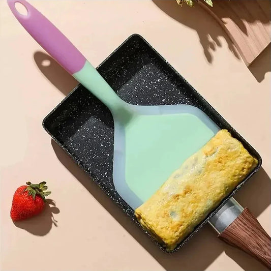 Silicone Pancake Spatula - Heat-Resistant Wide Turner for Eggs, Beef & Pizza