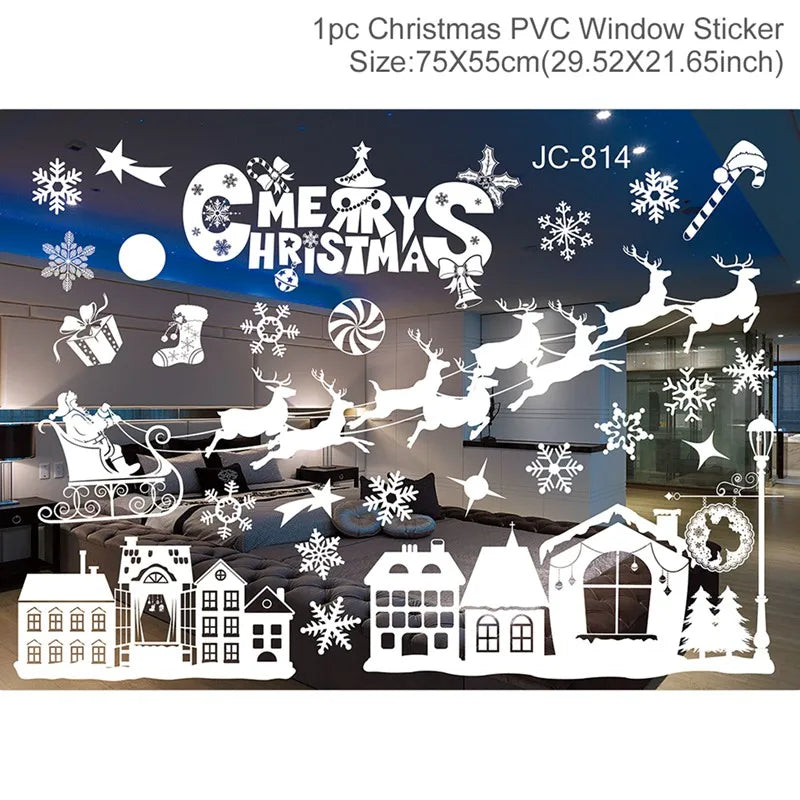 Christmas Window Stickers - Festive Holiday Decals for Home & Kids Room